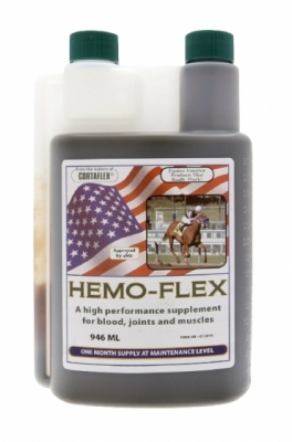 EQUINE AMERICA Hemo-Flex = Cortaflex + Tye Gard + Hemogen  najlepszy suplement na końskie stawy, mięśnie i krew 946 ml