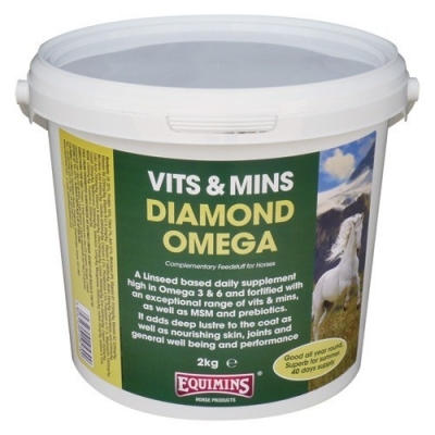 EQUIMINS Diamond Omega - dodatek mineralno- witaminowy na bazie lnu, zmniejszający produkcję kwasu mlekowego 2 kg