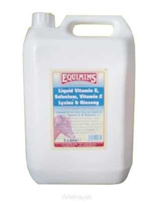 EQUIMINS Vitamin E, Selenium, Witamin C, Lysine, & Ginseng Liquid 5 l