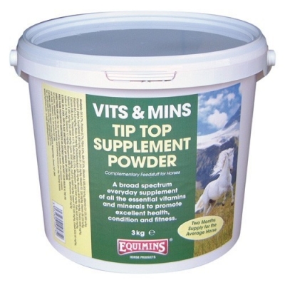 EQUIMINS Tip Top Suplement Powder- Mieszanka mineralno- witaminowa w proszku dla koni wyczynowych- 3kg